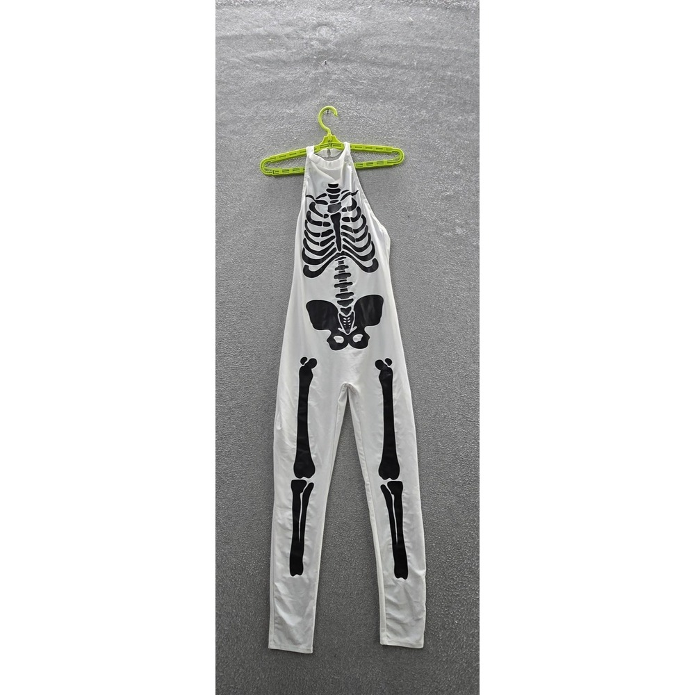 Frederick's Of Hollywood Women Bodysuit L White Costume Skeleton Bones NWT
